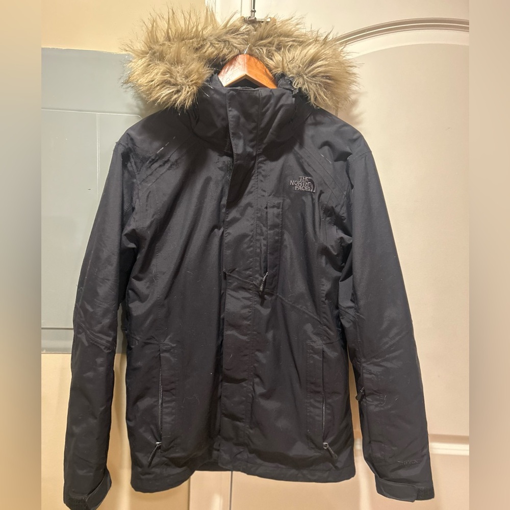 The North Face Men's Black Performance Coat with Fur Hood